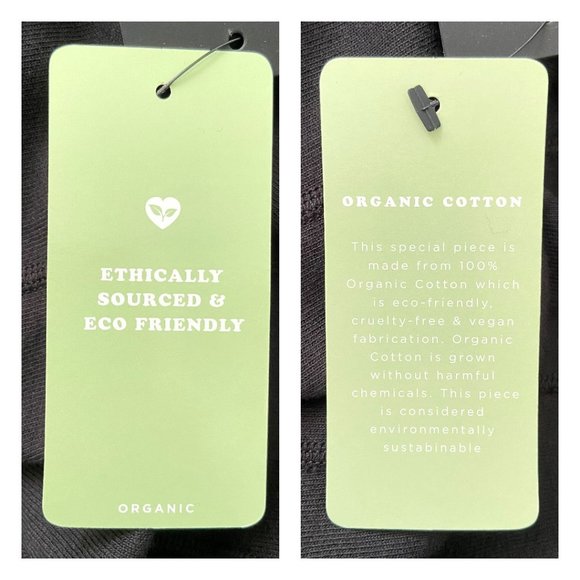 🌸SOLD🌸 NWT NUX | Organic Cotton Black Pullover Cropped Sweatshirt Hoodie Small - Picture 9 of 9